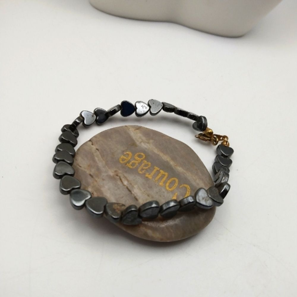 Hematite valentine‎ hearts bracelet healing love